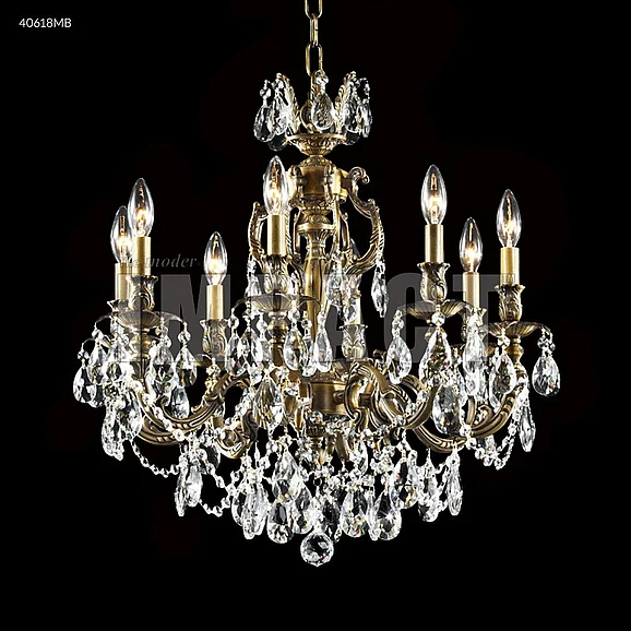 James R. Moder Brindisi Collection 8 Lights Crystal Chandelier in Monaco Bronze 40618MB0GT
