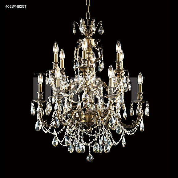 James R. Moder Brindisi Collection 12 Lights Crystal Chandelier in Monaco Bronze 40619MB00