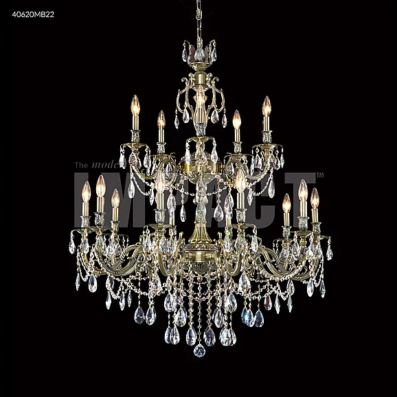 James R. Moder Brindisi Collection Crystal Chandelier in Monaco Bronze 40620MB22
