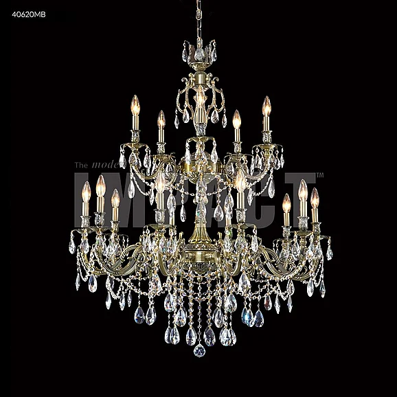 James R. Moder Brindisi Collection 15 Lights Crystal Chandelier in Monaco Bronze 40620MB77