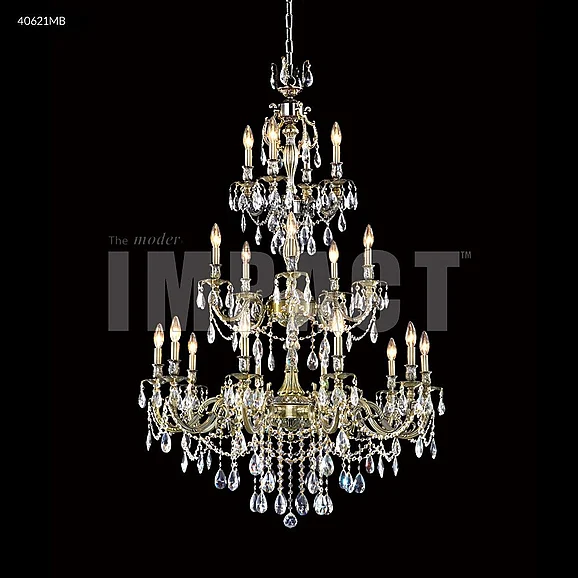 James R. Moder Brindisi Collection Large Entry Crystal Chandelier in Monaco Bronze 40621MB0GT