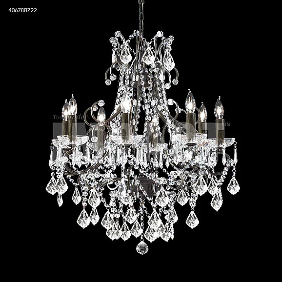 James R. Moder Charleston Collection Crystal Chandelier in Bronze 40678BZ22