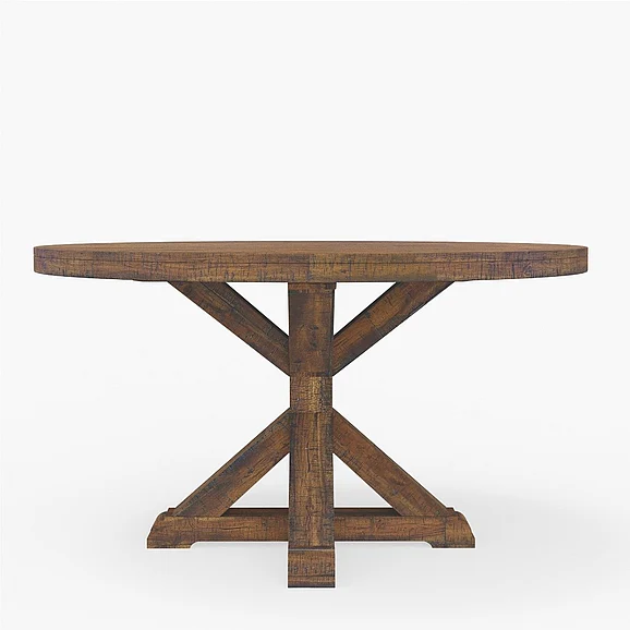 Alpine Furniture Newberry Round Dining Table in Medium Brown 4068-05