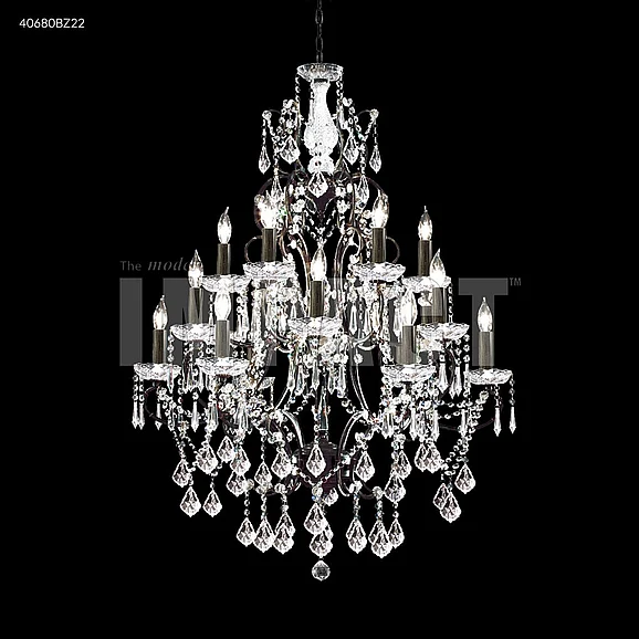 James R. Moder Charleston Collection Crystal Chandelier in Bronze 40680BZ22