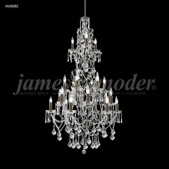 James R. Moder Charleston 21 Light Entry Chandelier in Bronze 40682BZ00