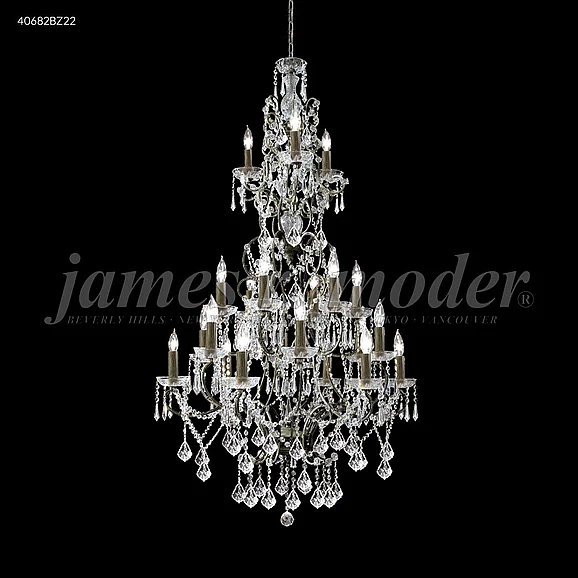 James R. Moder Charleston Collection Large Entry Crystal Chandelier in Bronze 40682BZ22