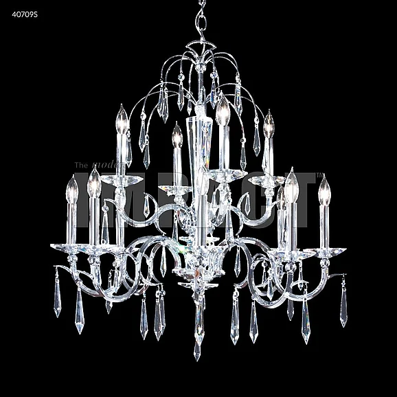James R. Moder Contemporary Collection 12 Light Crystal Chandelier in Silver 40709S00