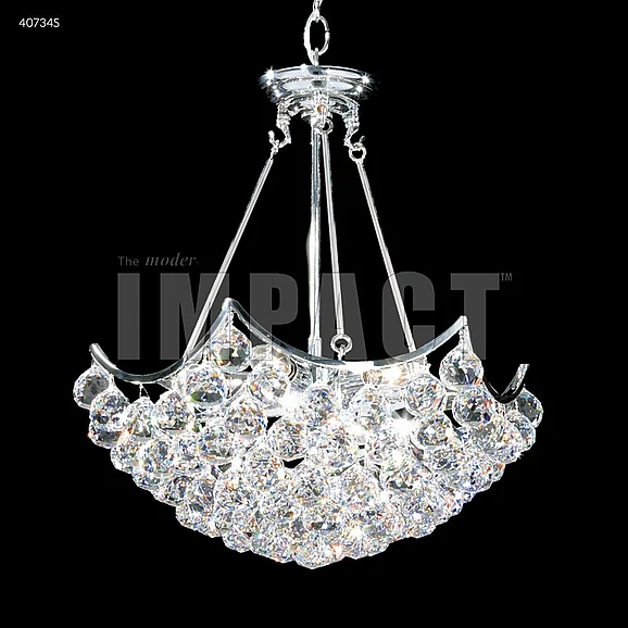 James R. Moder Cascade Collection Crystal Chandelier in Silver 40734S00