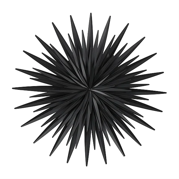 UMA Black Metal Sunburst Large Layered 3D Home Wall Decor, 36" x 4" x 36" | 40740