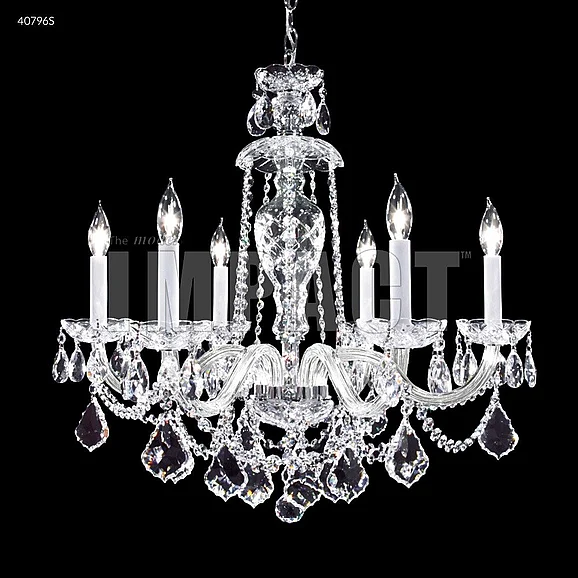 James R. Moder Palace Ice Collection 6 Lights Crystal Chandelier in Silver 40796S77