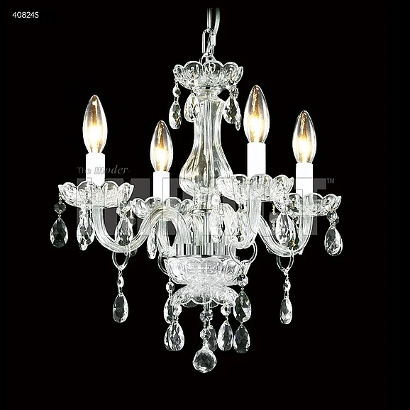 James R. Moder Mini Crystal Chandelier Collection 4 Light Crystal Chandelier in Silver 40824S77