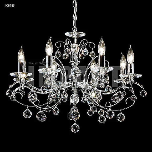 James R. Moder Regalia 8 Light Regalia Collection Crystal Chandelier in Silver 40898S00