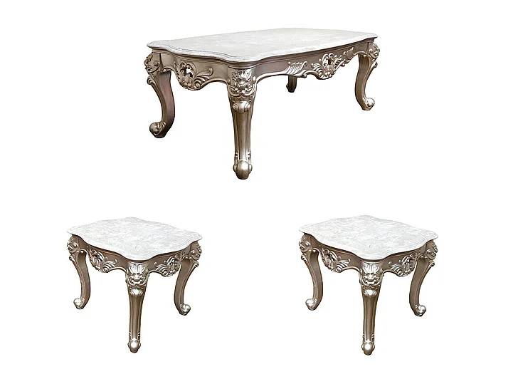 Cosmos Ariel 3pc Occasional Set in Champagne