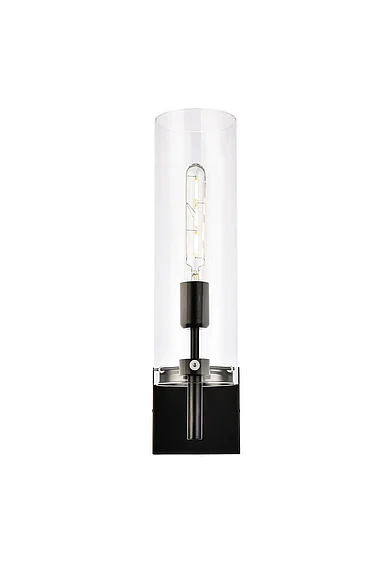 Elegant Savant 1 Light Black Wall Sconce LD2362BK