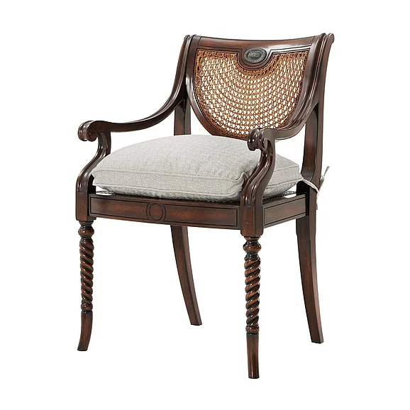 Theodore Alexander TA Originals Lady Emily's Favourite Arm Chair in Walnut/Antique Rattan 4100-237.1AQP