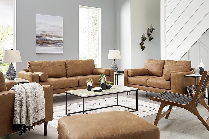 Telora 3-Piece Living Room Set in Caramel