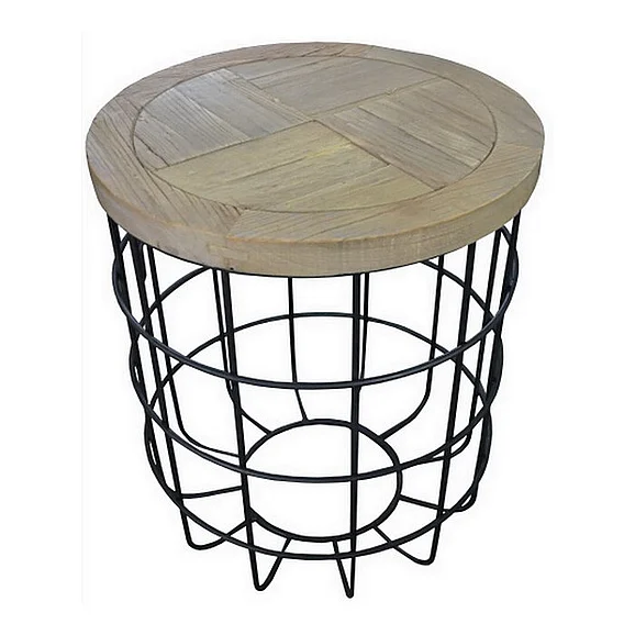 Moti Furniture Rhine Round Side Table in Gray