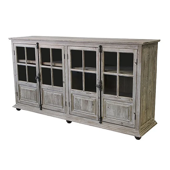 Moti Furniture Rhine Glazed Cabinet in Grey