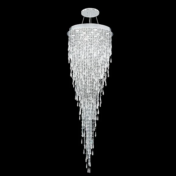 James R. Moder Crystal Rain Collection Crystal Chandelier in Silver 41058S22