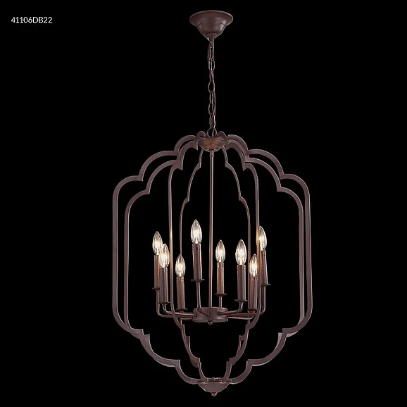 James R. Moder Lantern Collection Crystal Chandelier in Dark Brown 41106DB22