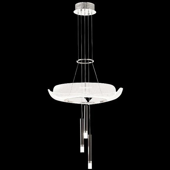 James R. Moder Contemporary Design Collection Acrylic Chandelier in Silver 41146S22LED