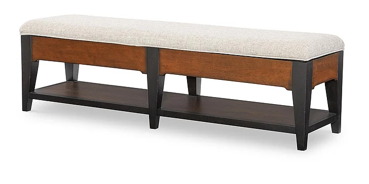 Legacy Classic Fenmore Upholstered Storage Bench in Mocha and Distressed Cherry 4130-4800