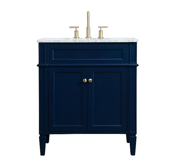 Elegant 30 In. Single Bathroom Vanity in Blue VF12530BL