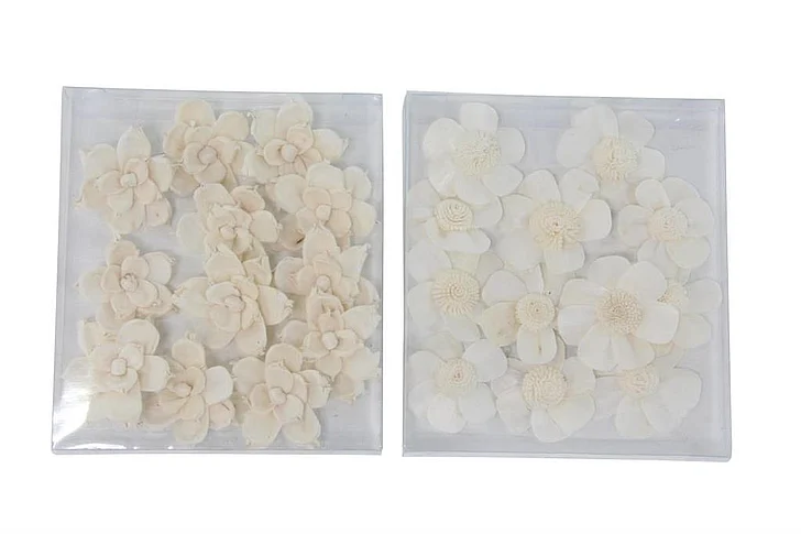 UMA White Dried Plant Handmade Orbs & Vase Filler, 2 Assorted 6"W, 7"H | 41667 CLOSEOUT