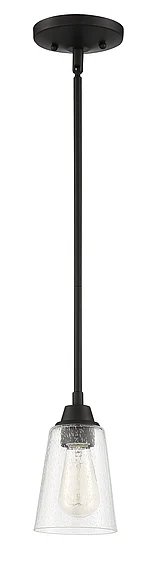 Craftmade Grace 1 Light Mini Pendant in Espresso (Clear Seeded Glass) 41991-ESP-CS