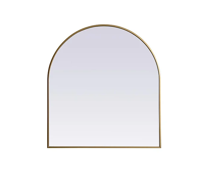 Elegant Metal Frame Arch Mirror 33X36 In. in Brass MR1A3336BRS
