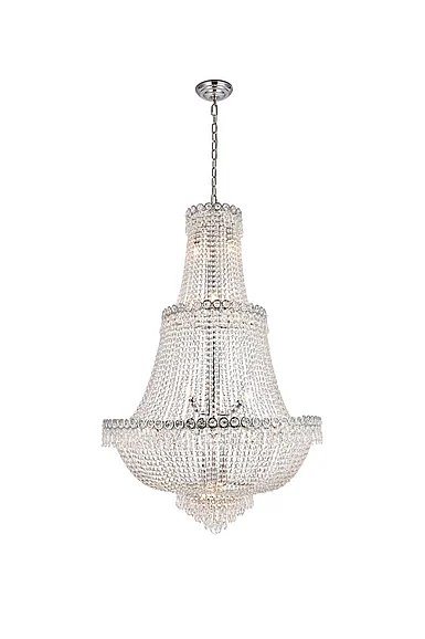 Elegant Century 17 Light Chrome Chandelier Clear Royal Cut Crystal V1900G30C/RC