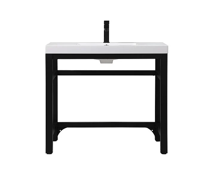 Elegant 36 In. Ada Compliant Single Bathroom Metal Vanity in Black VF14536BK
