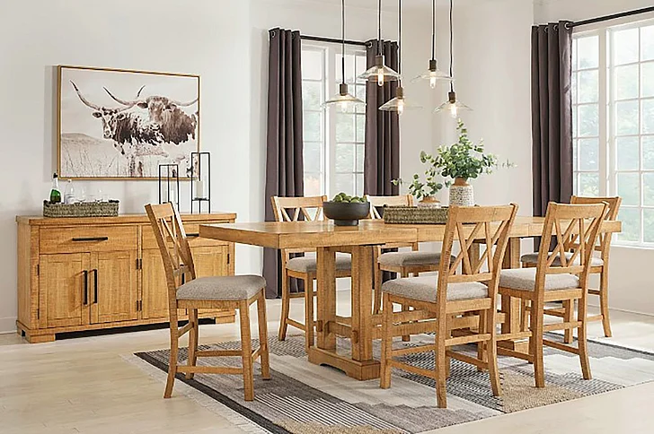 Havonplane 7pc Counter Height Dining Room Set in Brown D773