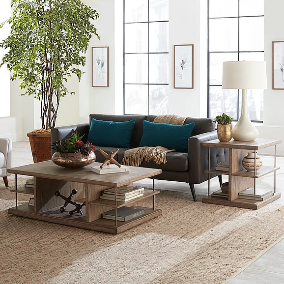Liberty Furniture City Scape 3pc Occasional Living Room Set in White Oak Veneers 421-OT-3PCS