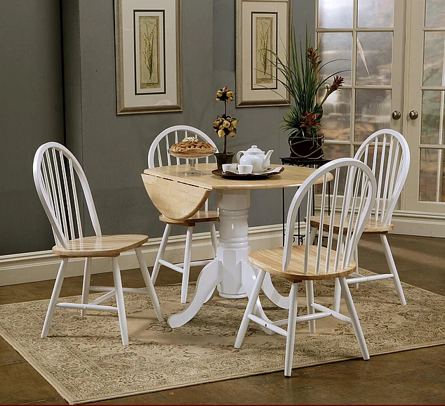Coaster 5pc Dining Set in White and Natural Finish 4241S