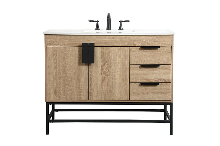 Elegant 42 In. Single Bathroom Vanity in Mango Wood VF48842MW