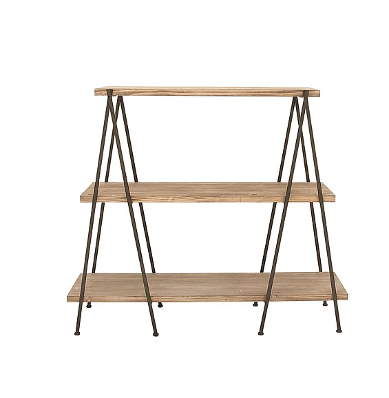 UMA Brown Wood 3 Shelves Storage Shelving Unit, 59" x 18" x 51" | 42588 CLOSEOUT