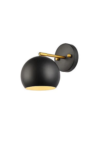 Elegant Othello 1 Light Black and Brass Wall Sconce LD2355BKR