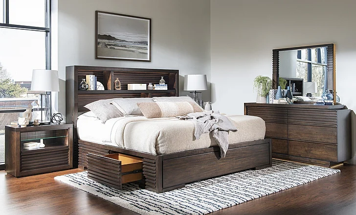 Legacy Classic Architect 2pc Bookcase Bedroom Set with 1 Storage in in Onyx