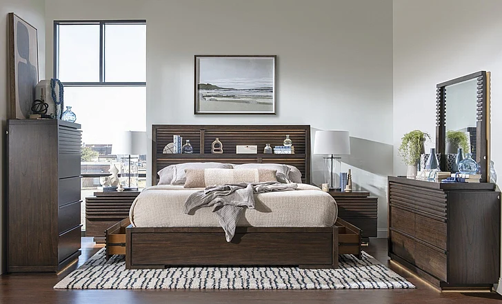 Legacy Classic Architect 2pc Bookcase Bedroom Set with 2 Storage in in Onyx