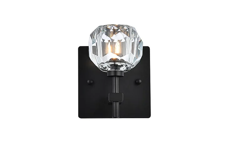 Elegant Graham 1 Light Wall Sconce in Black 3509W6BK