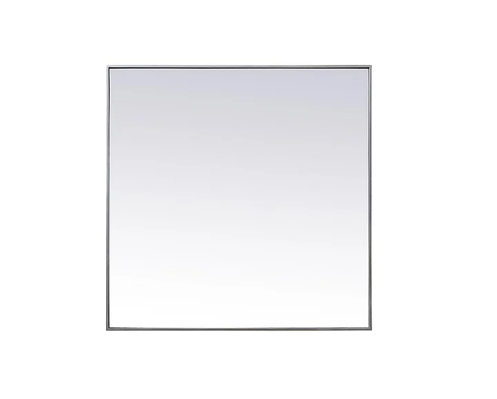 Elegant Metal Frame Square Mirror 42 In. in Silver MR44242S