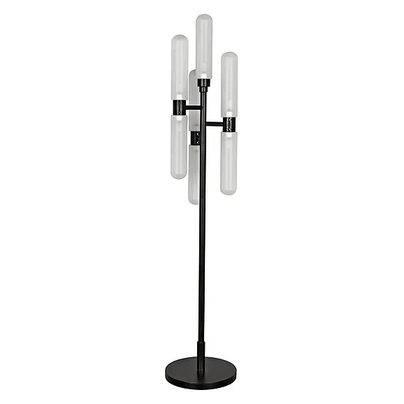 Noir Furniture Dominique Floor Lamp in Black Metal PZ007MTB CLOSEOUT