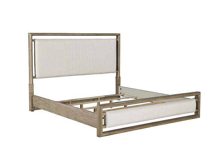 American Woodcrafters Arlington Queen Upholstered Panel Bed - Nutmeg 4300-50UPSH