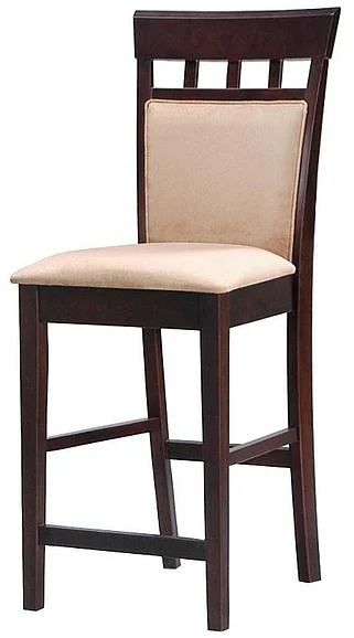 Coaster Rich Cappuccino 24" Counter Height Stool w/Upholstered Back (Set of 2) 100219
