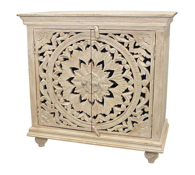 Moti Furniture Flos 2 Door Nightstand in White 43009018