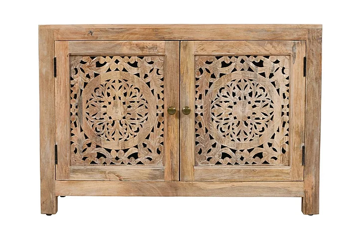 Moti Furniture Waverly 2-Door Accent Cabinet in Natural