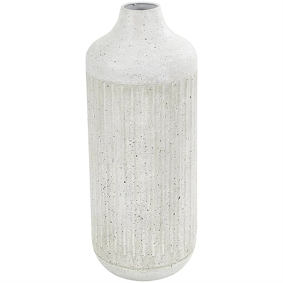 UMA Gray Metal Textured Decorative Vase, 7 x 7 x 17 | 43314