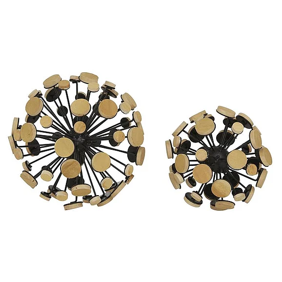 UMA Brown Metal Geometric Sculpture, Set of 2 7, 5W | 43375 CLOSEOUT