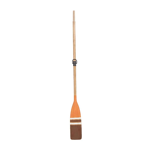 UMA Brown Wood Paddle Novelty Canoe Oar Home Wall Decor with Arrow and Stripe Patterns, 6 x 2 x 61 | 43433
